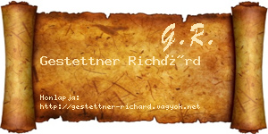 Gestettner Richárd névjegykártya